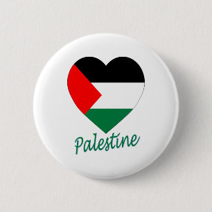 Palestine Flag Heart Button
