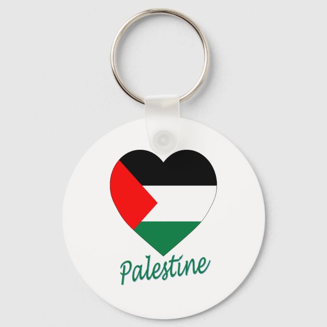 Palestine Flag Heart Keychain (Front)
