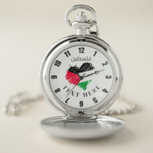 Palestine flag heart Palestinian Customized watch