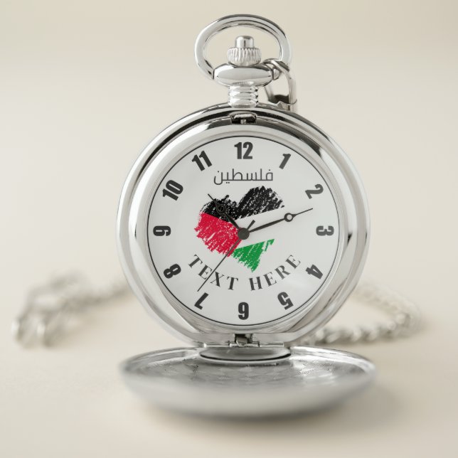 Palestine flag heart Palestinian Customized watch  (Inside)