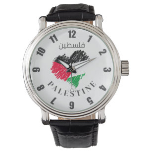 Palestine flag heart Palestinian Customized watch 