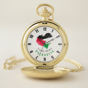 Palestine flag heart Palestinian Customized watch 
