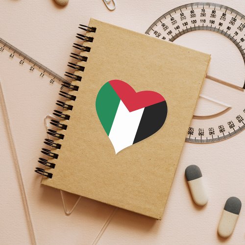 Palestine Flag  Heart Sticker