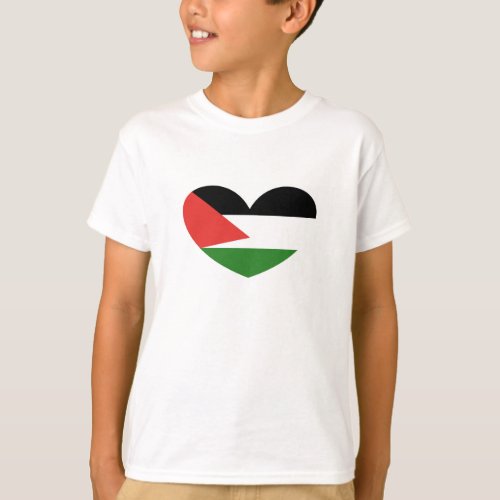 Palestine Flag Heart  T_Shirt