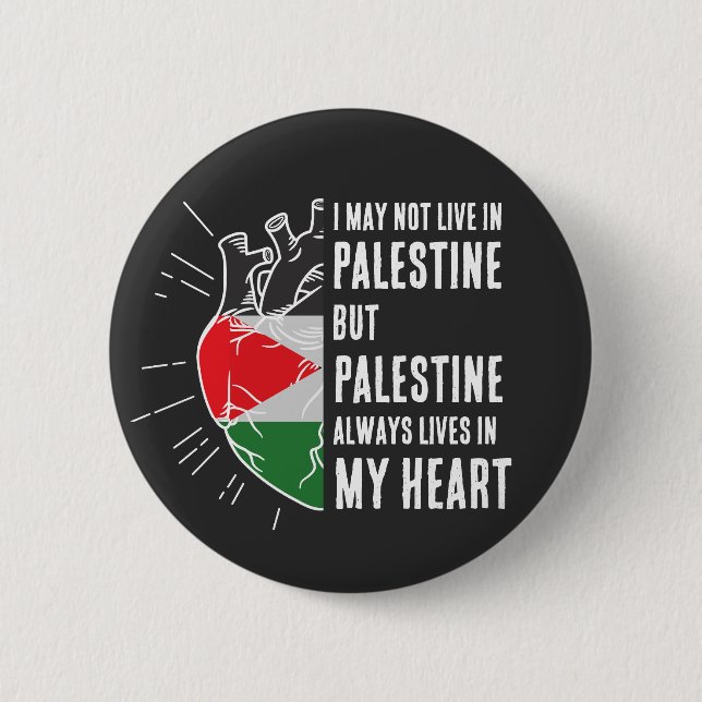 Palestine Flag Human Heart Button (Front)