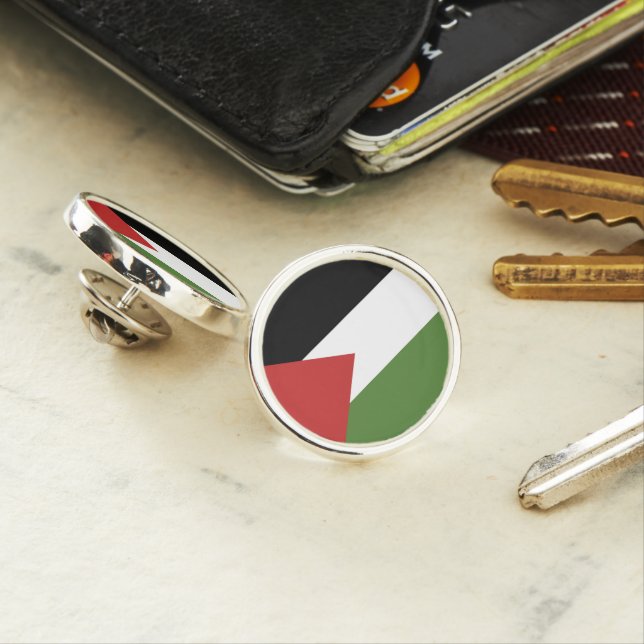 Palestine flag lapel pin (In Situ)