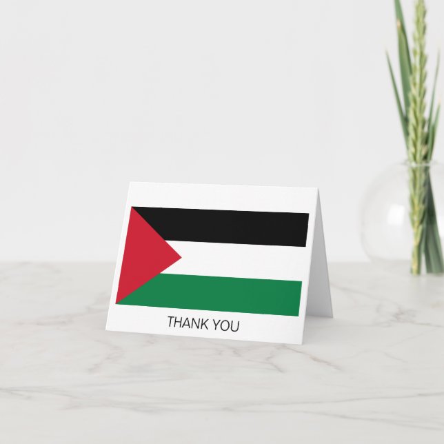 Palestine Flag Letterpress Thank You Card (Front)