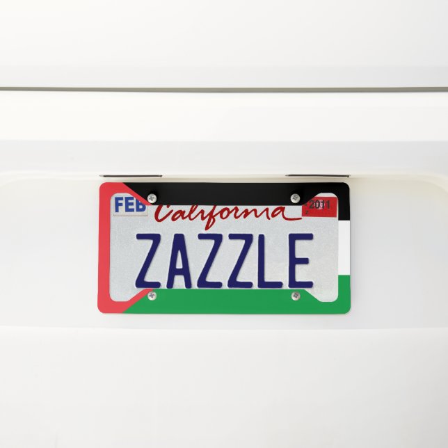 Palestine flag license plate frame (On Car)