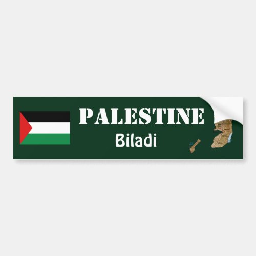 Palestine Flag  Map Bumper Sticker
