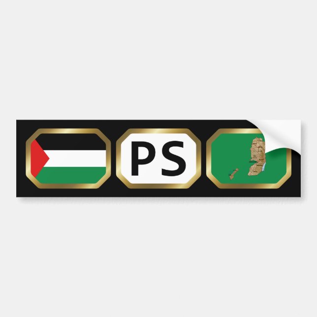 Palestine Flag Map Code Bumper Sticker (Front)