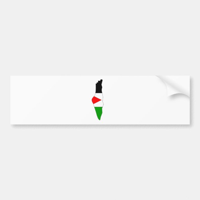 Palestine Flag Map full size Bumper Sticker (Front)