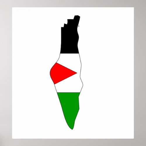 Palestine Flag Map full size Poster