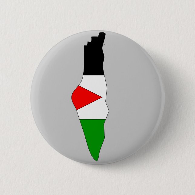 Palestine flag map pinback button (Front)