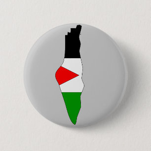 Palestine flag map pinback button