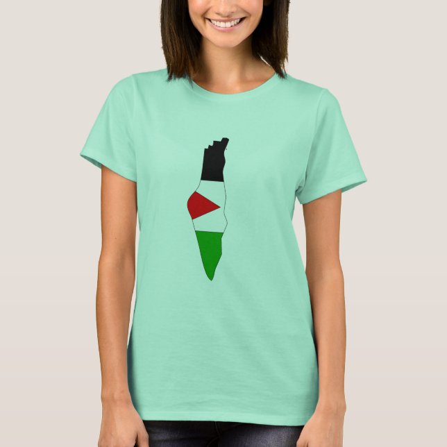 Palestine flag map T-Shirt (Front)