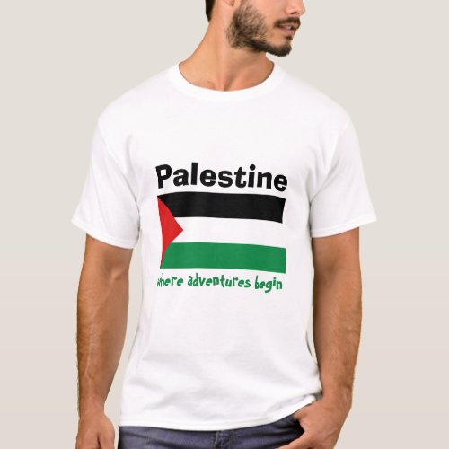 Palestine Flag  Map  Text T_Shirt