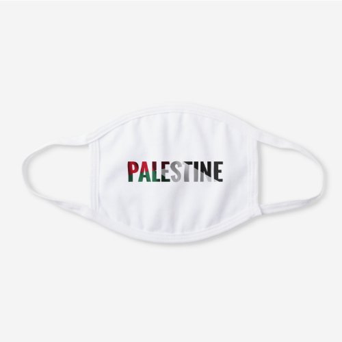 PALESTINE FLAG NAME WHITE COTTON FACE MASK