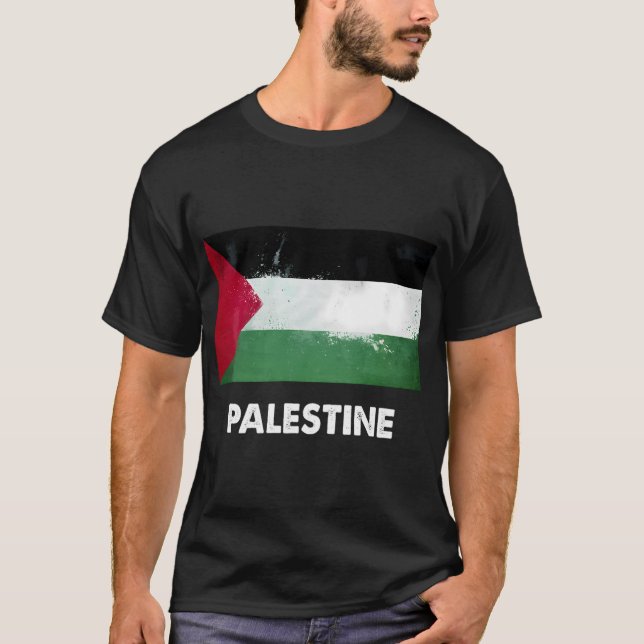 Palestine Flag Palestinian T-Shirt (Front)