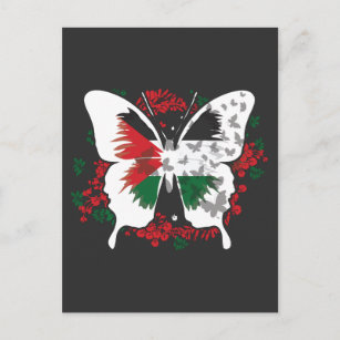 Palestine Flag Palestinians Butterfly Graphic Postcard