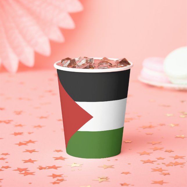Palestine flag paper cups (Insitu)