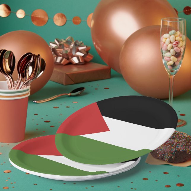 Palestine flag paper plates (Multi)
