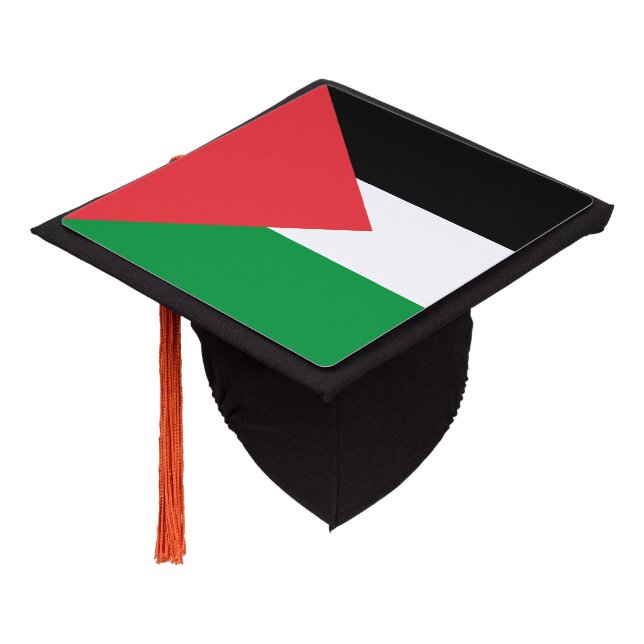 Palestine flag patriotic graduation cap topper (Angled)