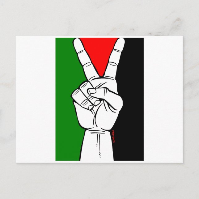 PALESTINE FLAG PEACE SIGN POSTCARD (Front)