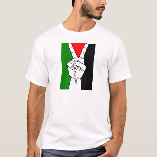 PALESTINE FLAG PEACE SIGN T_Shirt