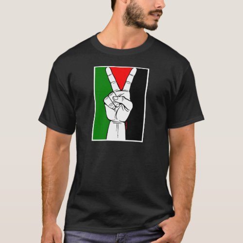 PALESTINE FLAG PEACE SIGN T_Shirt