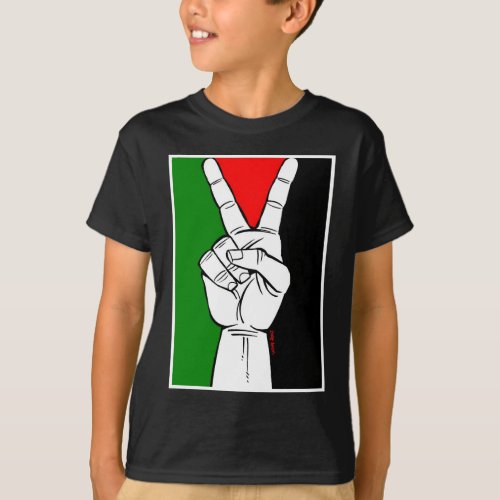 PALESTINE FLAG PEACE SIGN T_Shirt