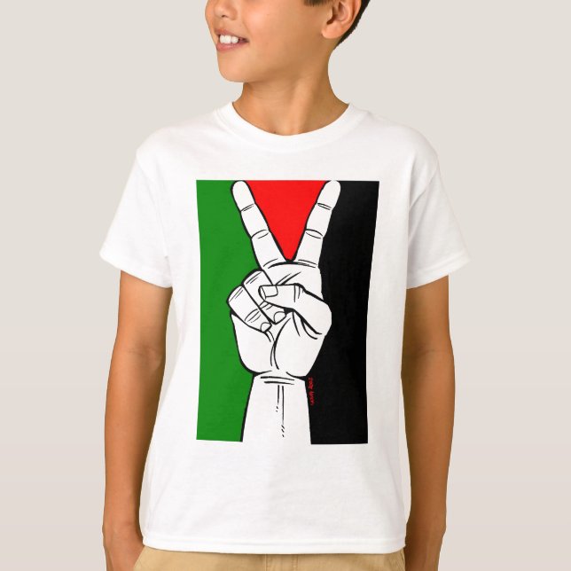 PALESTINE FLAG PEACE SIGN T-Shirt (Front)