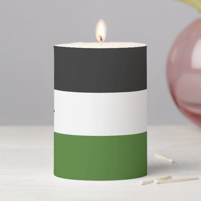 Palestine flag pillar candle (In Situ)