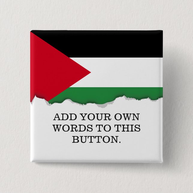 Palestine Flag Pinback Button (Front)