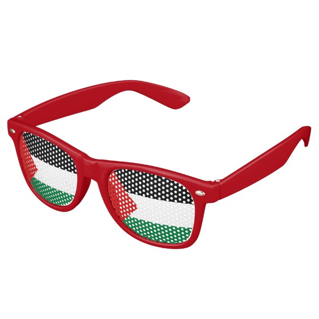 Palestine Flag Retro Sunglasses (Angled)