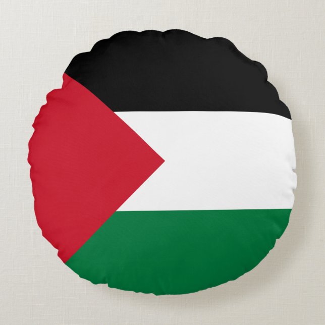 Palestine Flag Round Pillow (Front)