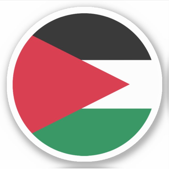 Palestine Flag Round Sticker (Front)