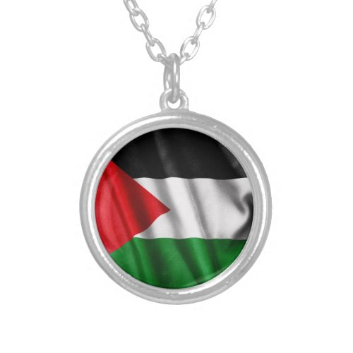 Palestine Flag Silver Plated Necklace