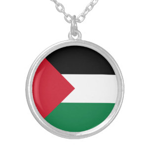 Palestine Flag Silver Plated Necklace