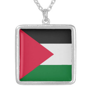 Palestine Flag Silver Plated Necklace