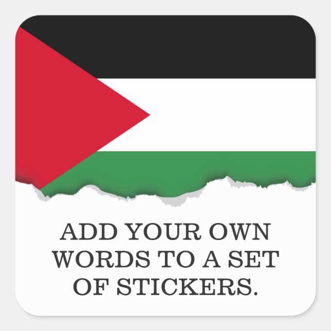 Palestine Flag Square Sticker (Front)