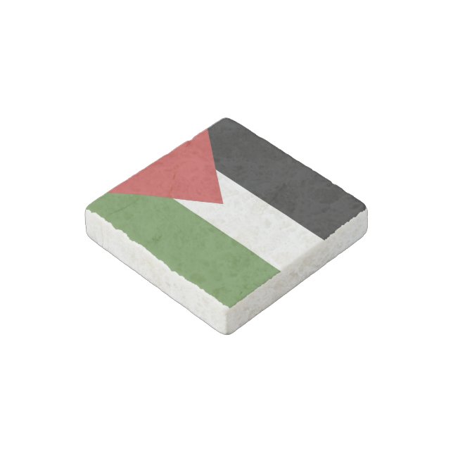 Palestine flag stone magnet (Angled)