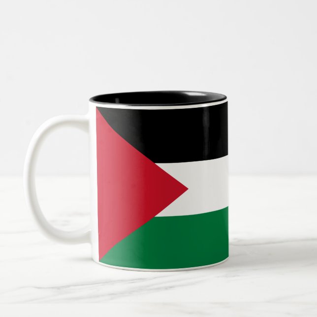 Palestine Flag Two-Tone Coffee Mug (Left)