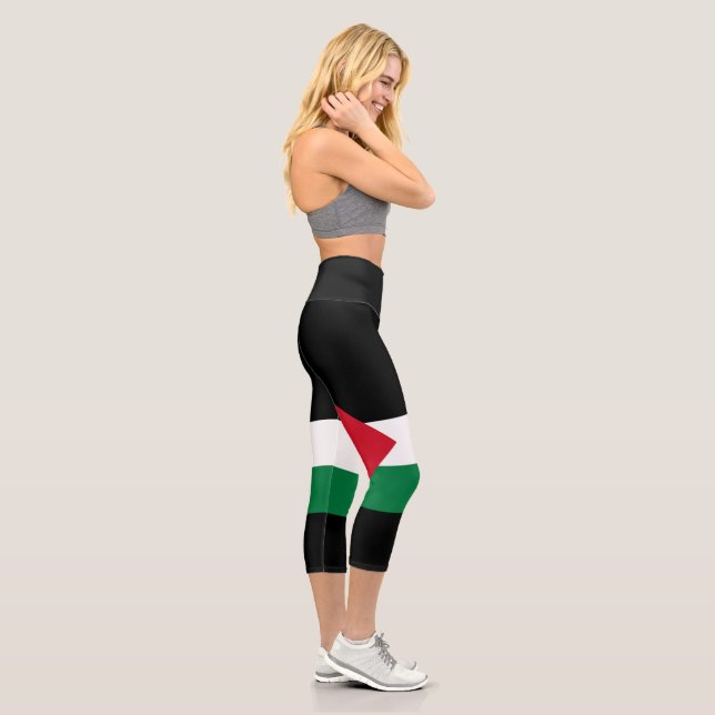 Palestine Flag Unity Peace Human Rights Yoga Capri Leggings (Right)