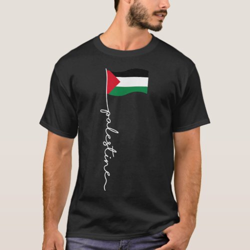 Palestine Flag With Palestine Name For Palestinian T_Shirt