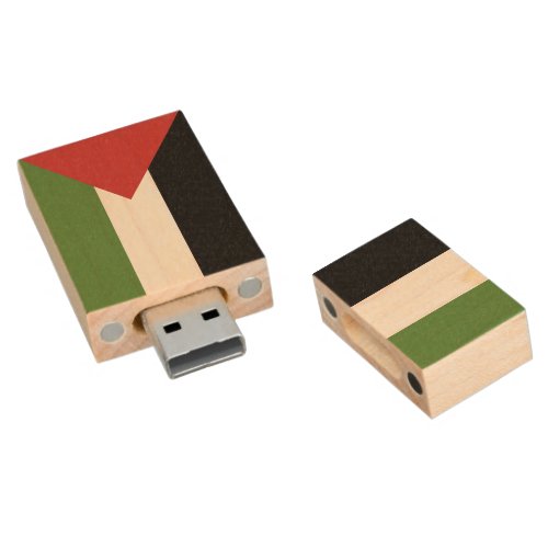 Palestine flag wood flash drive