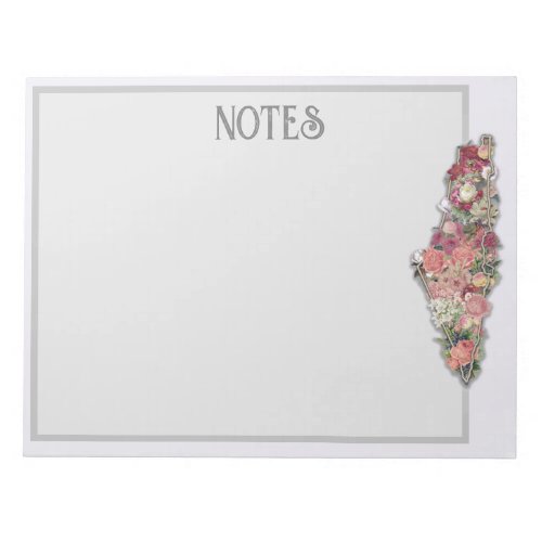 Palestine Floral Map BASIC Notes Notepad Gray