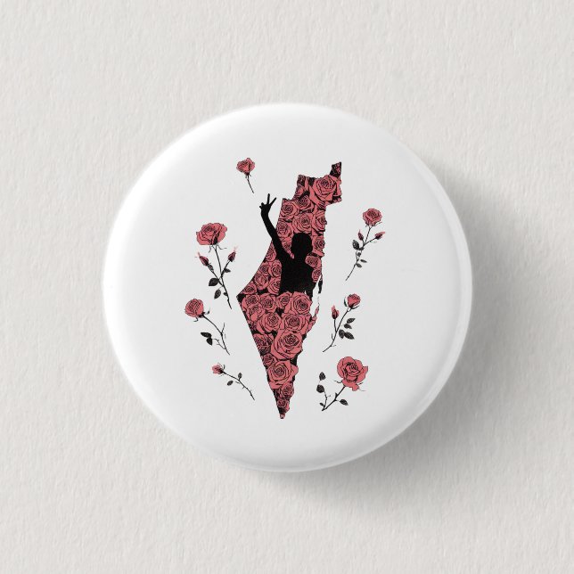 palestine floral map button (Front)