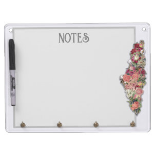 Palestine Floral Map Dry Erase Board
