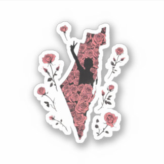 palestine floral map sticker