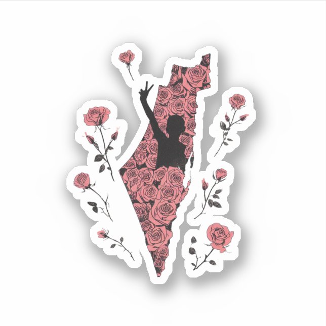 palestine floral map sticker (Front)